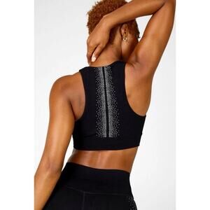 Fabletics Oaklyn Reflective Sculptknit black sports bra activewear yoga Small